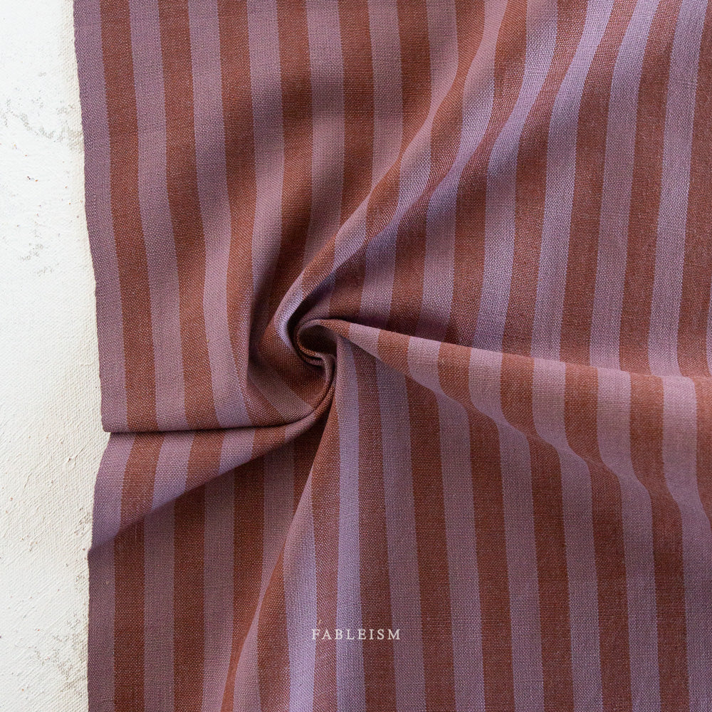 Fableism - Sun Stripe Cotton - Fig | Blackbird Fabrics