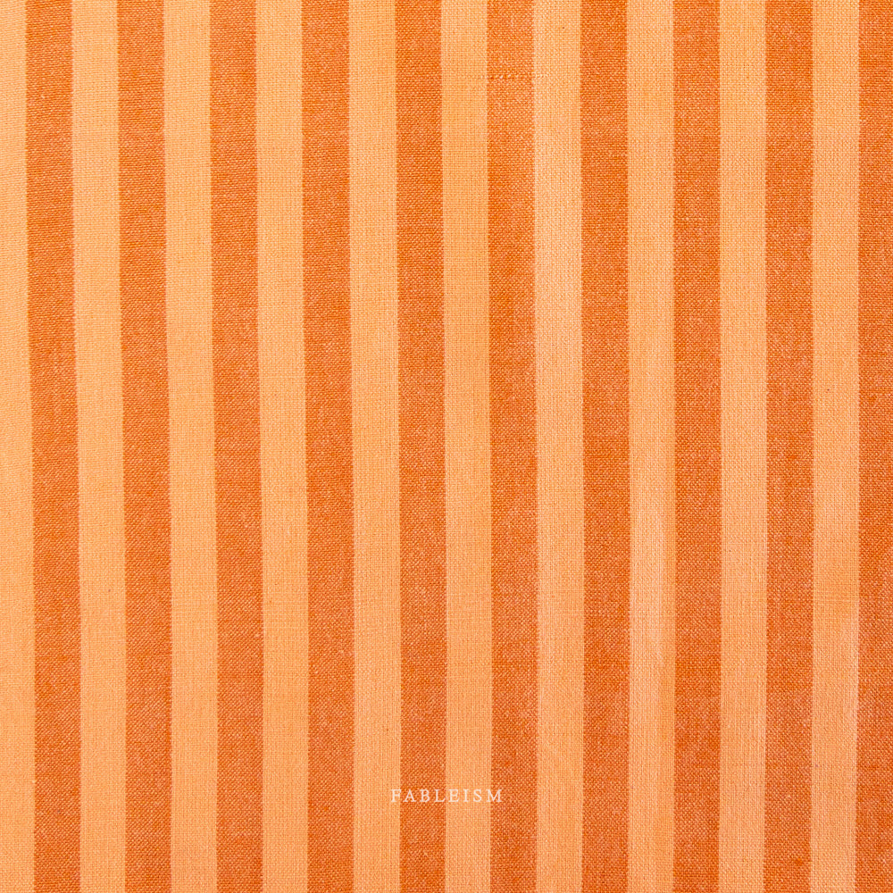 Fableism - Sun Stripe Cotton - Tangerine | Blackbird Fabrics