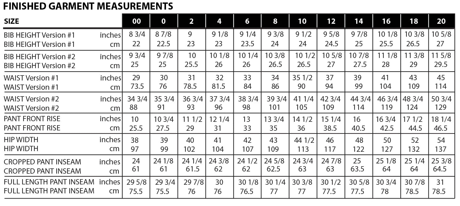 Burnside Bibs Sewing Pattern by Sew House Seven, Curvy Fit 18-34 | Blackbird Fabrics