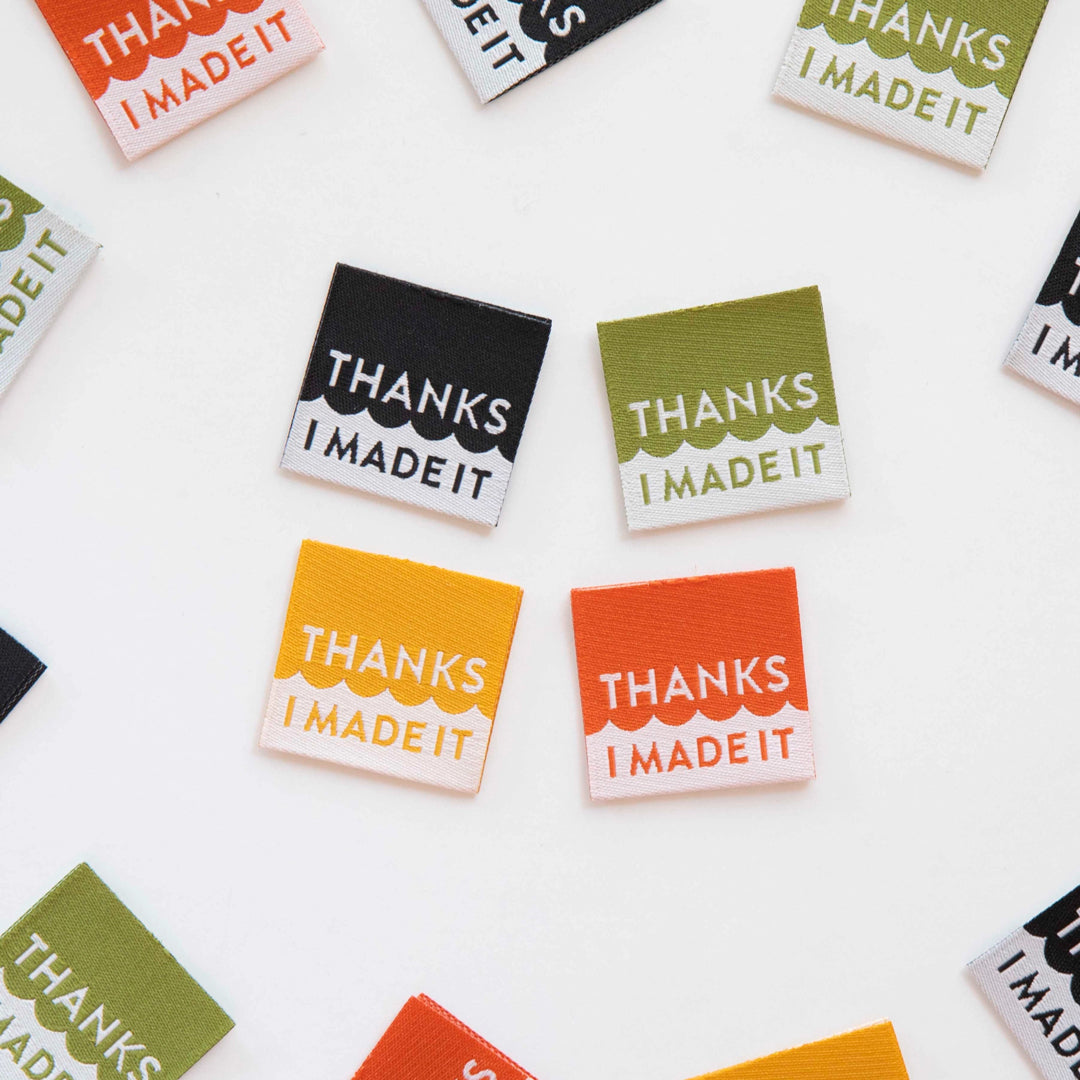 THANKS I MADE IT MULTIPACK Woven Labels By Sara Hearts | Blackbird Fabrics