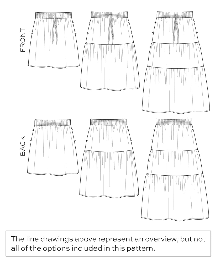 Mave Skirt - True Bias, Size 14-30 | Blackbird Fabrics