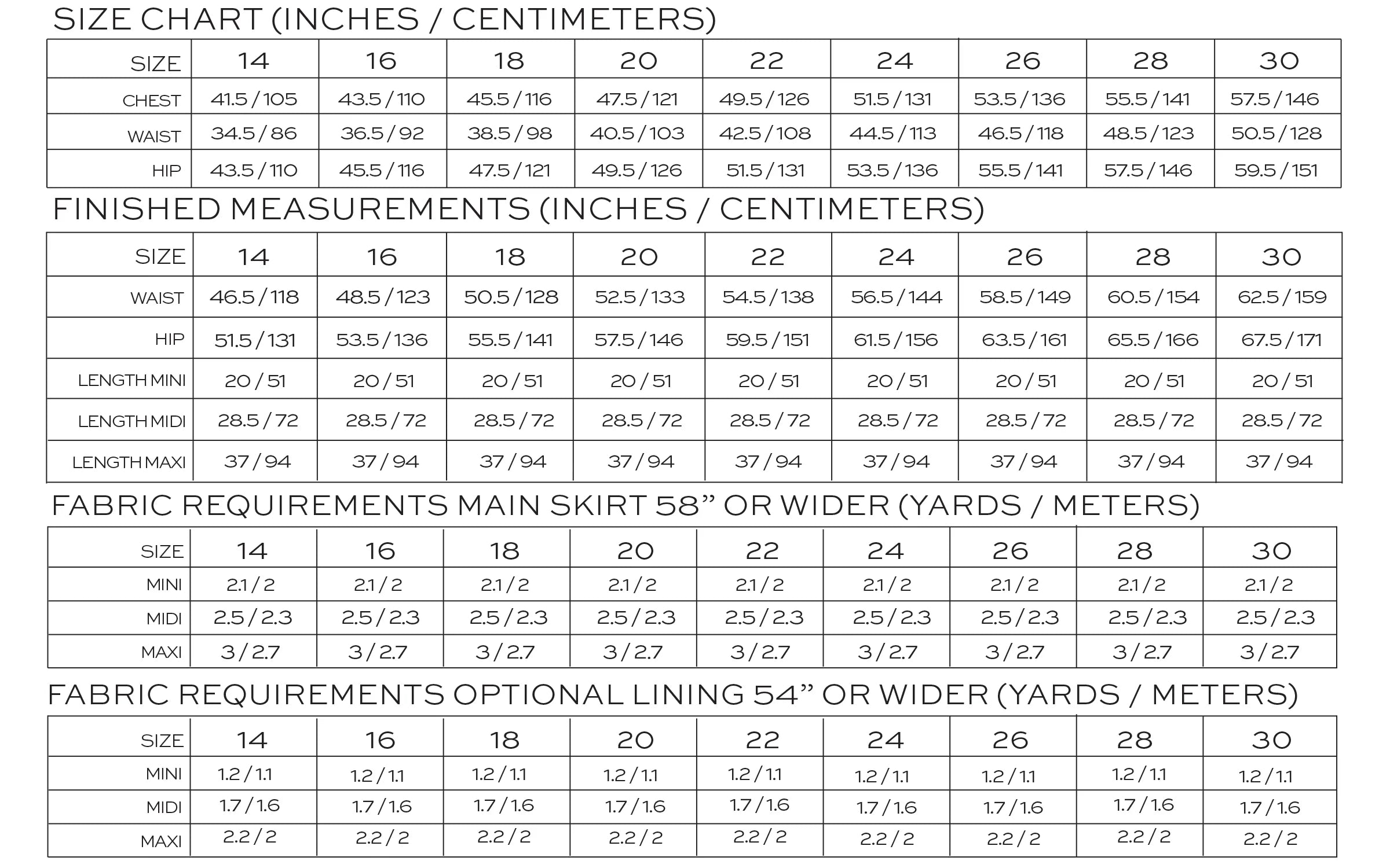 Mave Skirt - True Bias, Size 14-30