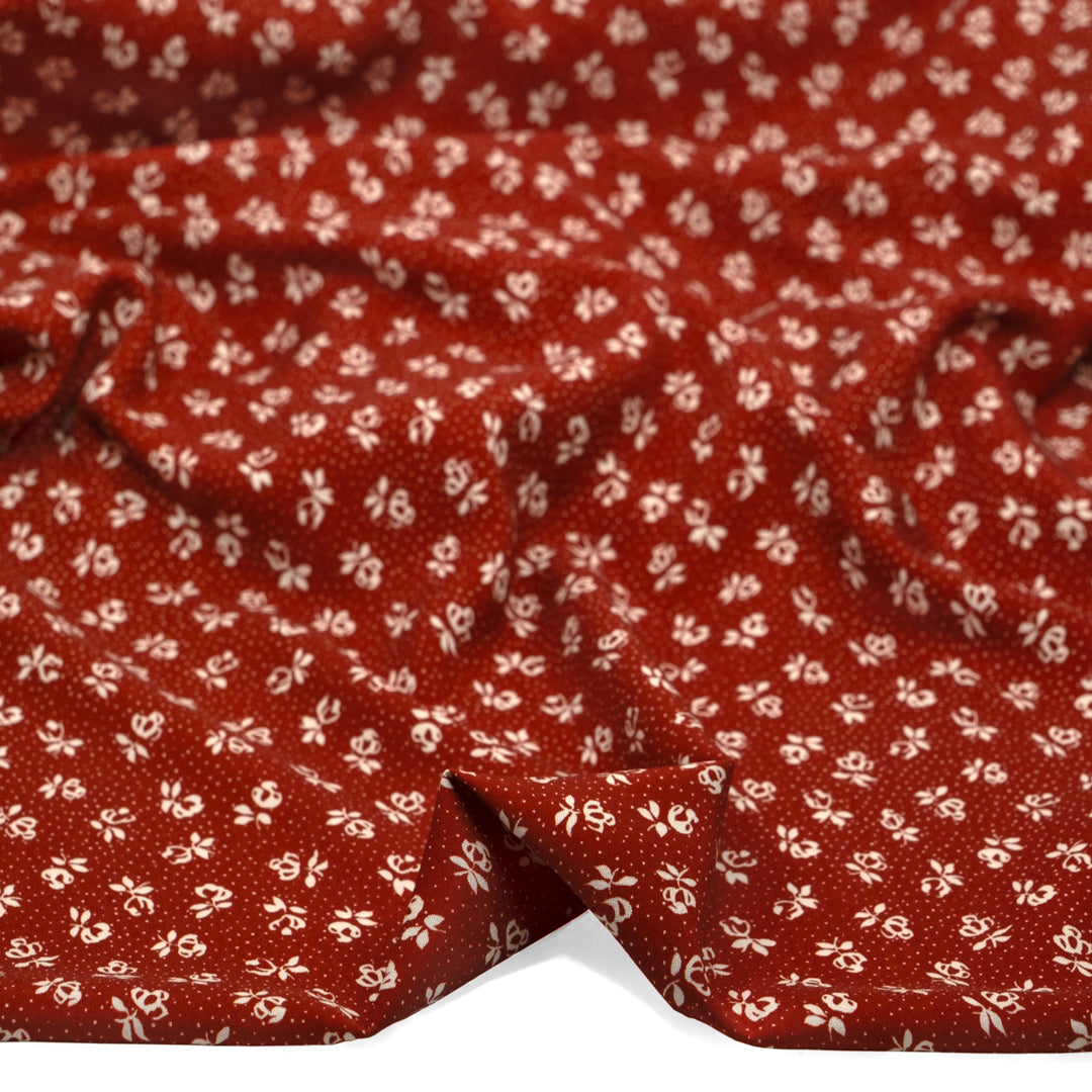 Twilight Rose Printed Viscose Challis - Madder | Blackbird Fabrics