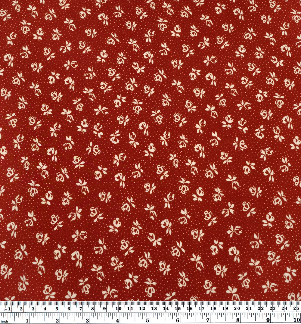 Twilight Rose Printed Viscose Challis - Madder | Blackbird Fabrics