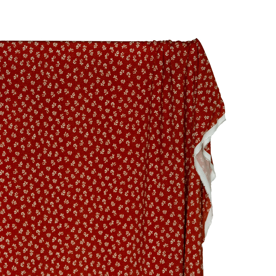 Twilight Rose Printed Viscose Challis - Madder | Blackbird Fabrics