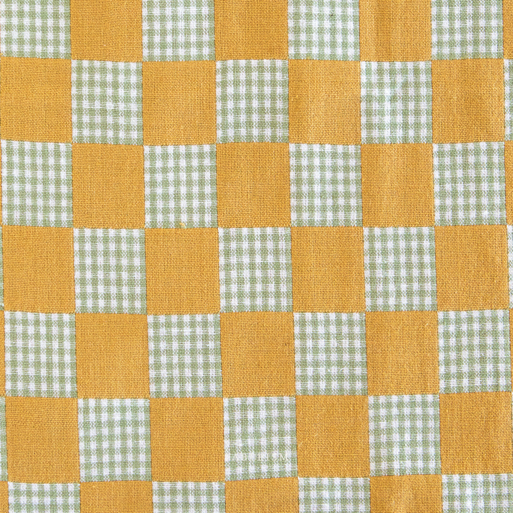 Fableism - Checkmate Checkers Cotton - Citrine | Blackbird Fabrics