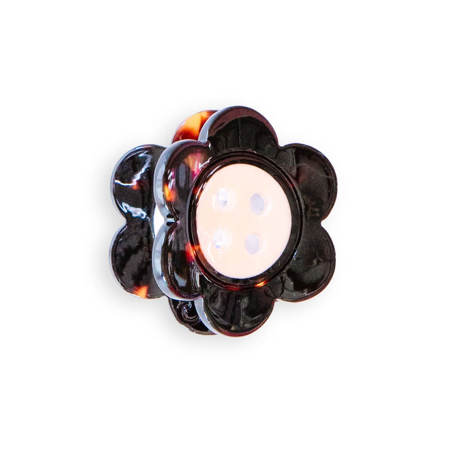 MINI DAISY BUTTON Hair Claw Clip By Sarah Hearts - Tortoise Shell | Blackbird Fabrics