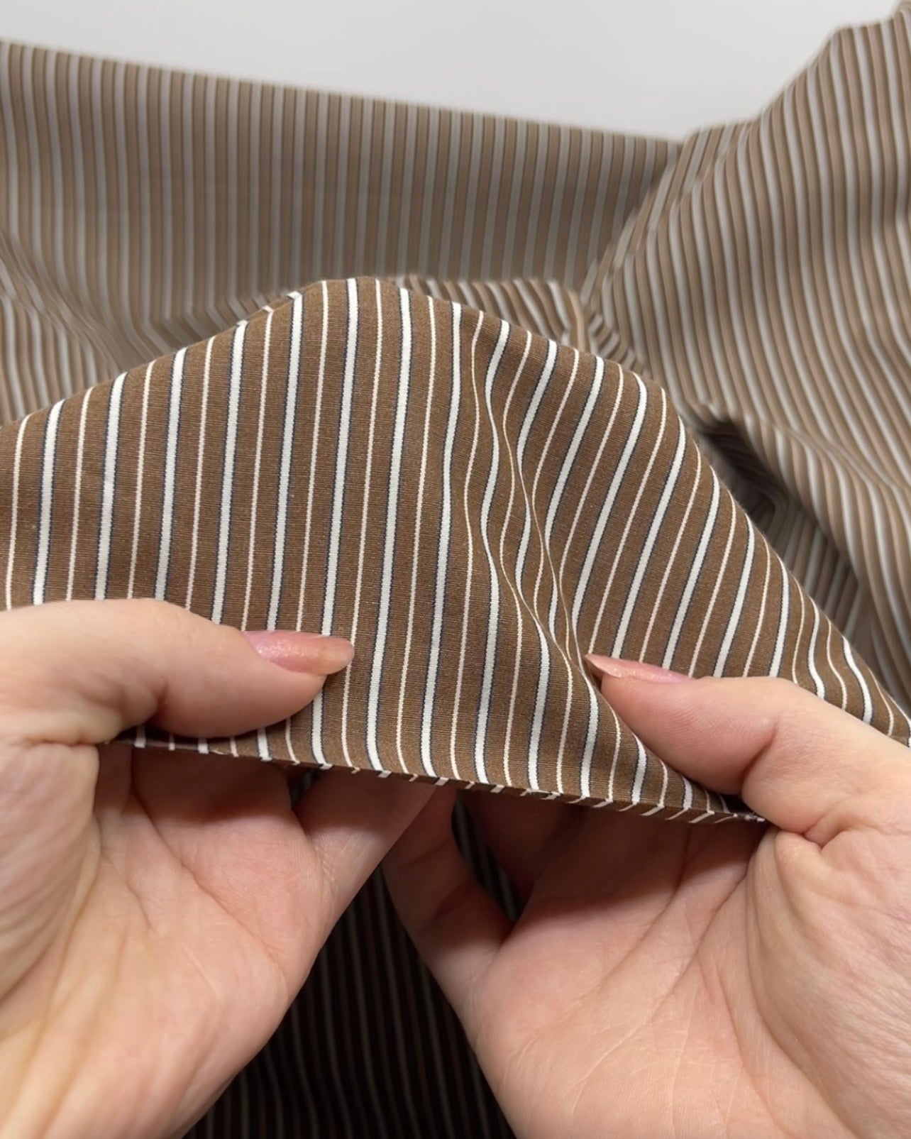 Acre Stripe Brushed Cotton Shirting - Nutshell | Blackbird Fabrics