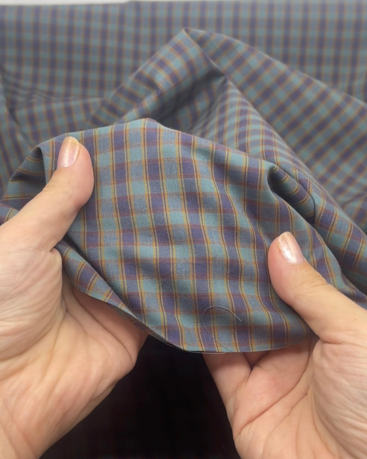 Alchemy Plaid Cotton Shirting - Ocean Mist/Blueberry/Ochre | Blackbird Fabrics
