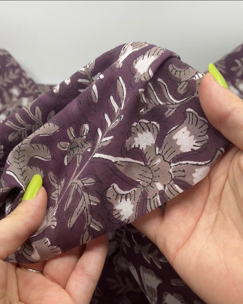 Block Printed Organic Cotton Batiste | Blackbird Fabrics