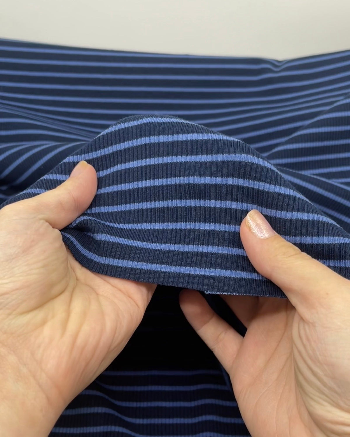 Café Stripe Cotton Rib Knit | Blackbird Fabrics