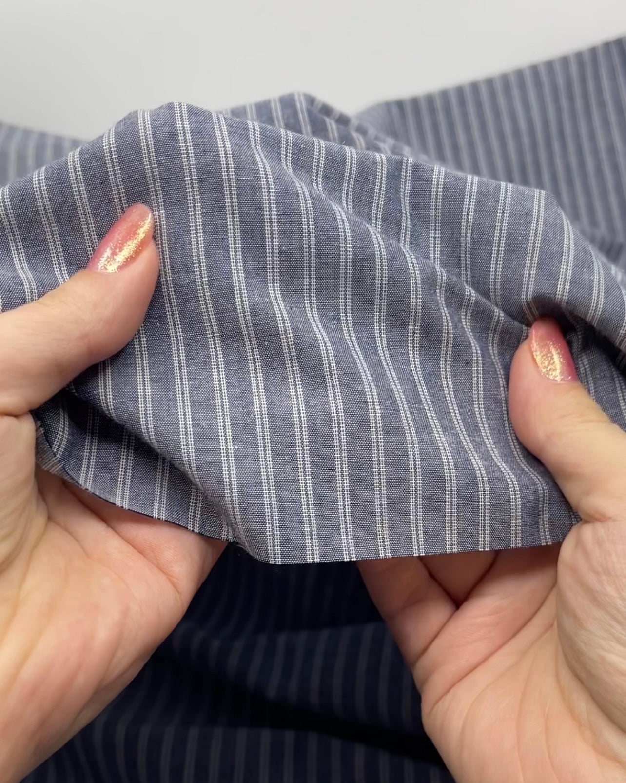 Marina Cotton Linen Chambray Shirting - Vintage Indigo | Blackbird Fabrics
