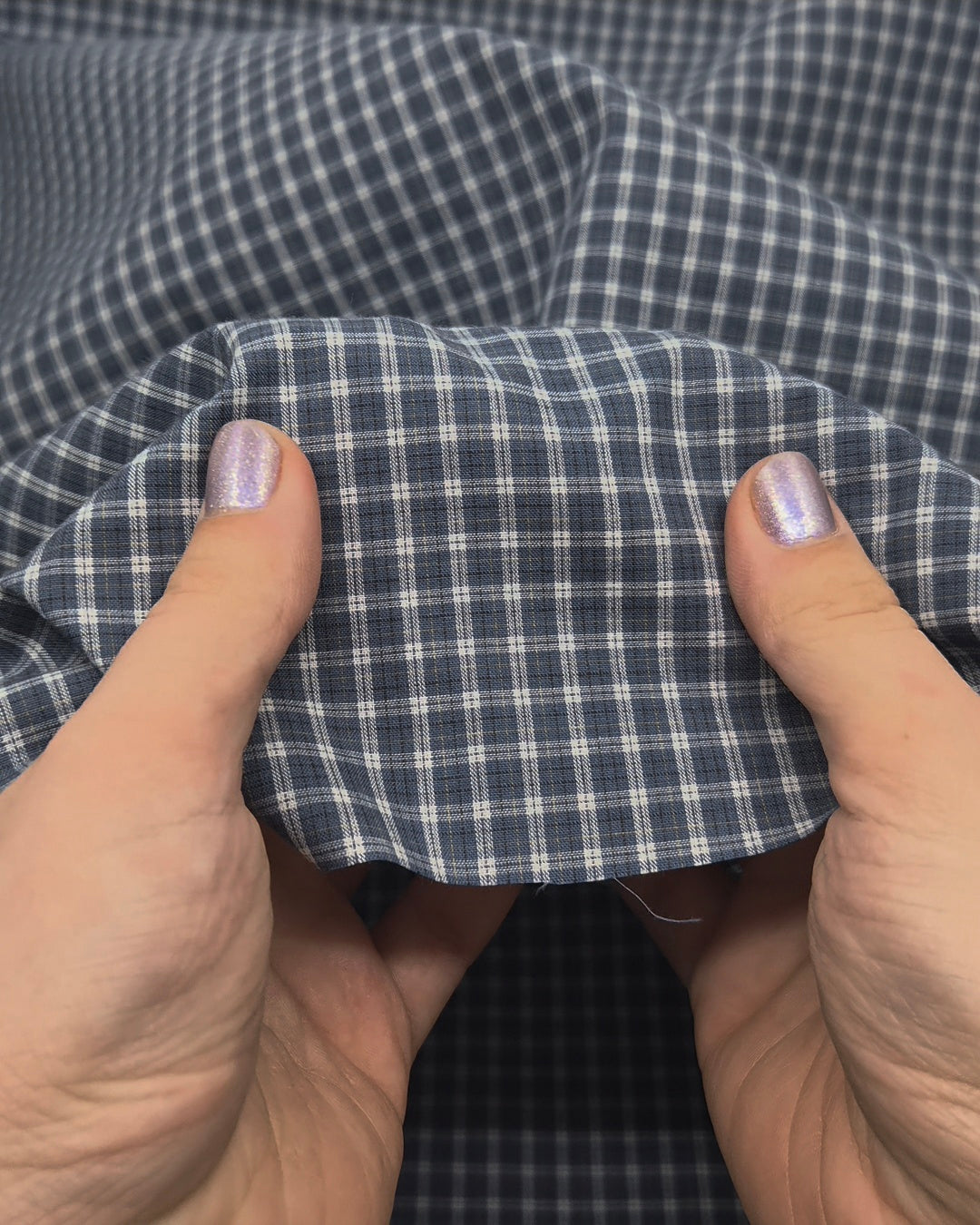 Corridor Mini Plaid Cotton Shirting - Blue Pool/White | Blackbird Fabrics