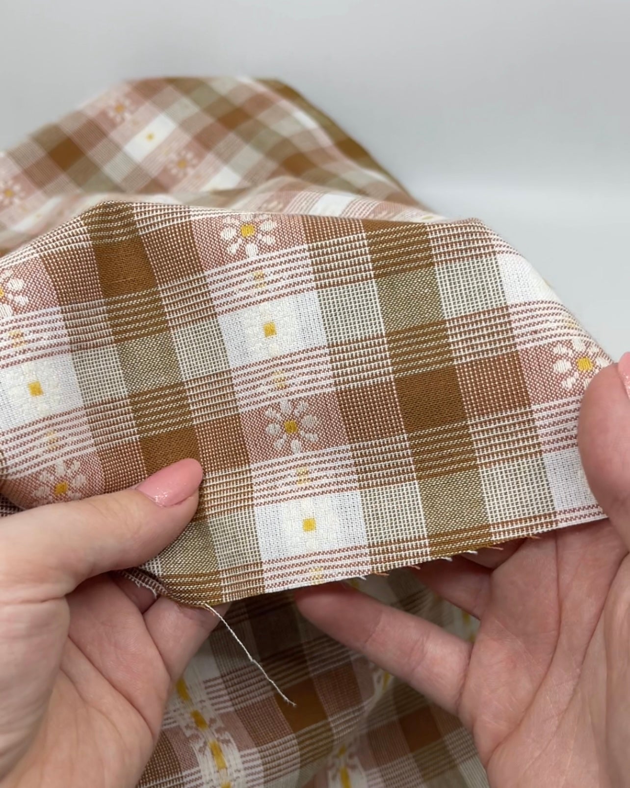 Fableism Daisy Plaid Cotton - Rose Gold | Blackbird Fabrics