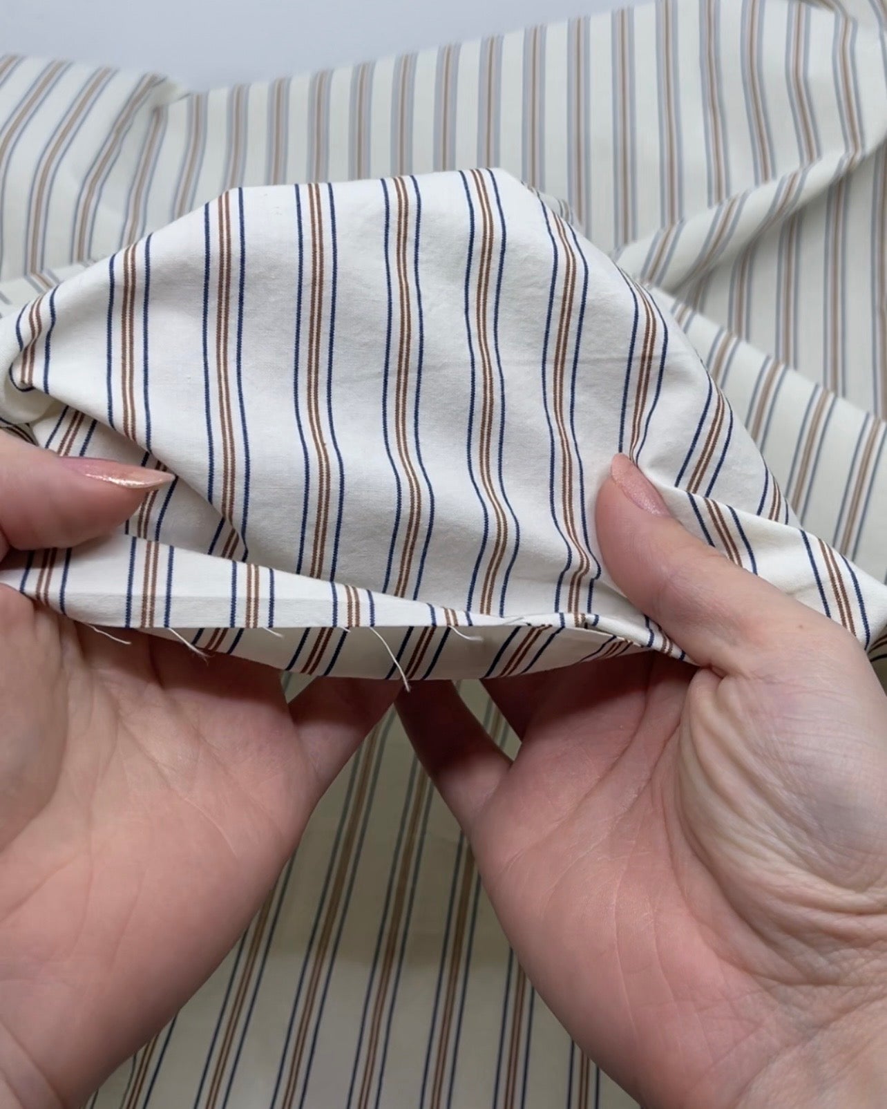 Daybreak Striped Cotton Shirting - Ivory/Multi | Blackbird Fabrics