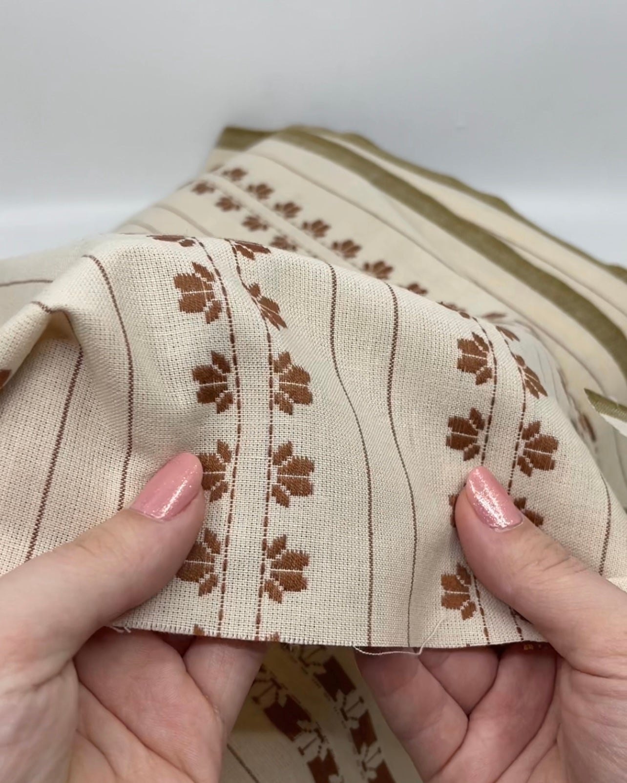 Fableism Deco Stripe Cotton - Cream/Umber | Blackbird Fabrics