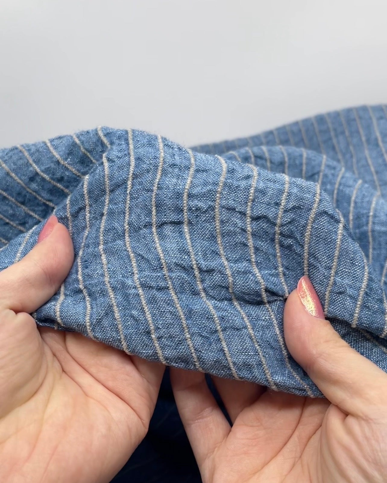 Farmhouse Wide Stripe Linen Rayon - Canal/Pebble | Blackbird Fabrics