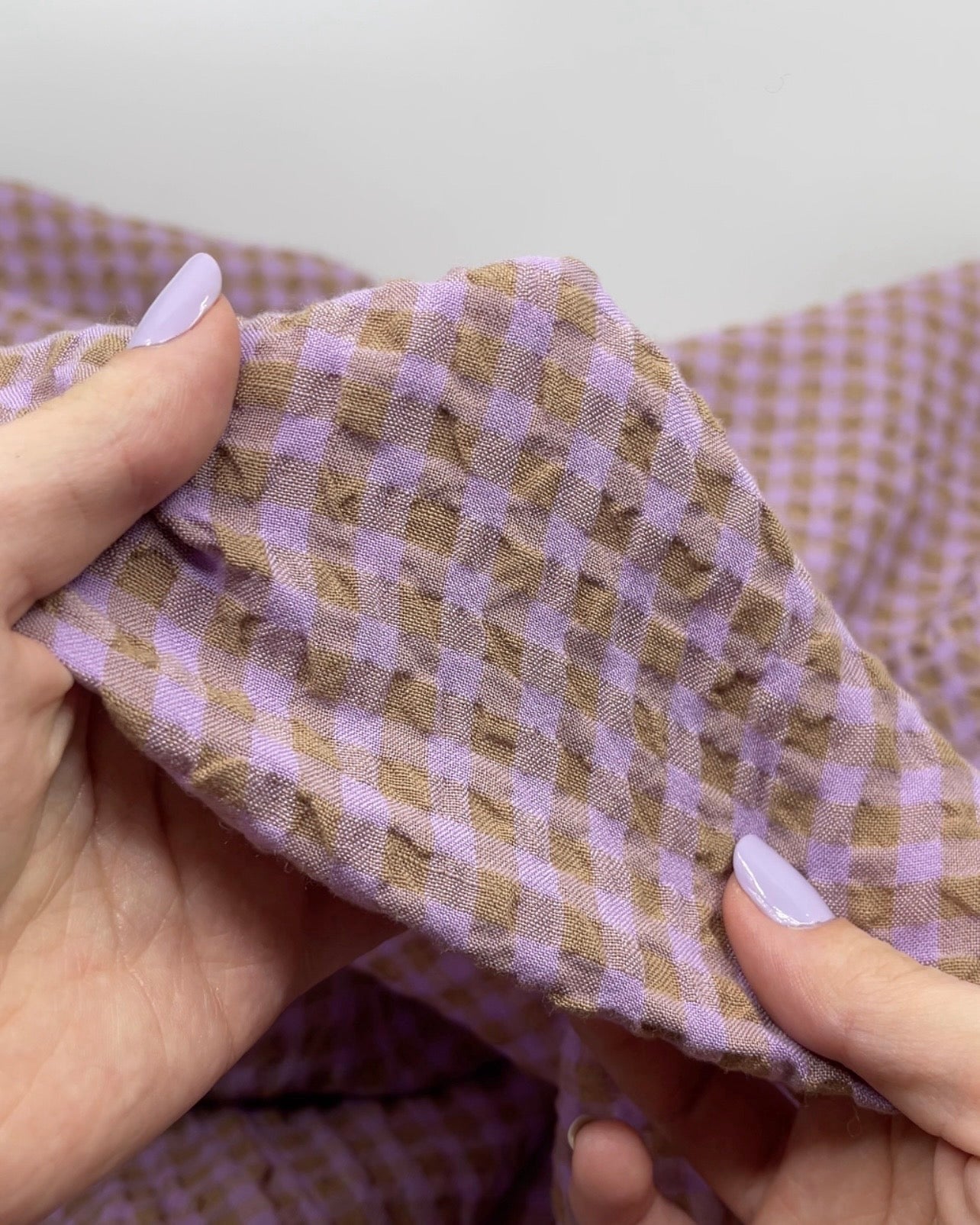Gingham Linen Rayon Gauze | Blackbird Fabrics