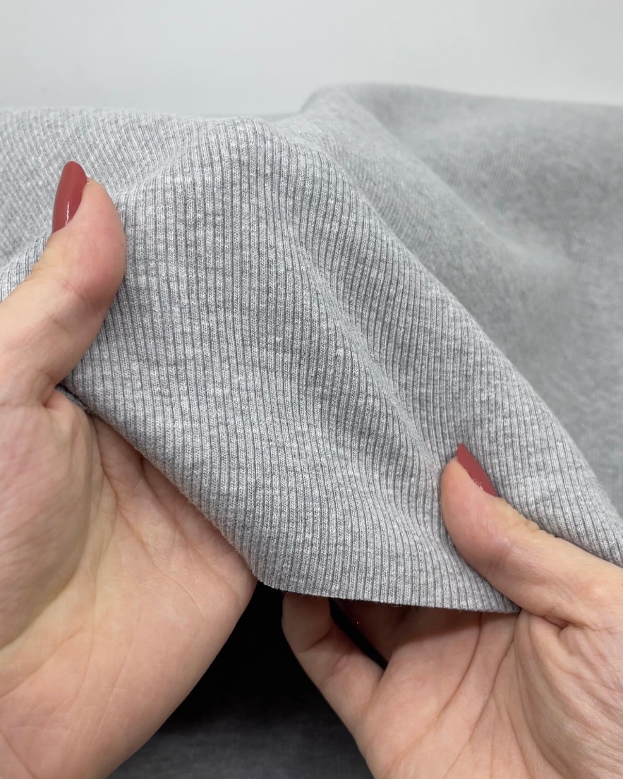 Heavyweight Cotton Ribbing - Heather Grey | Blackbird Fabrics