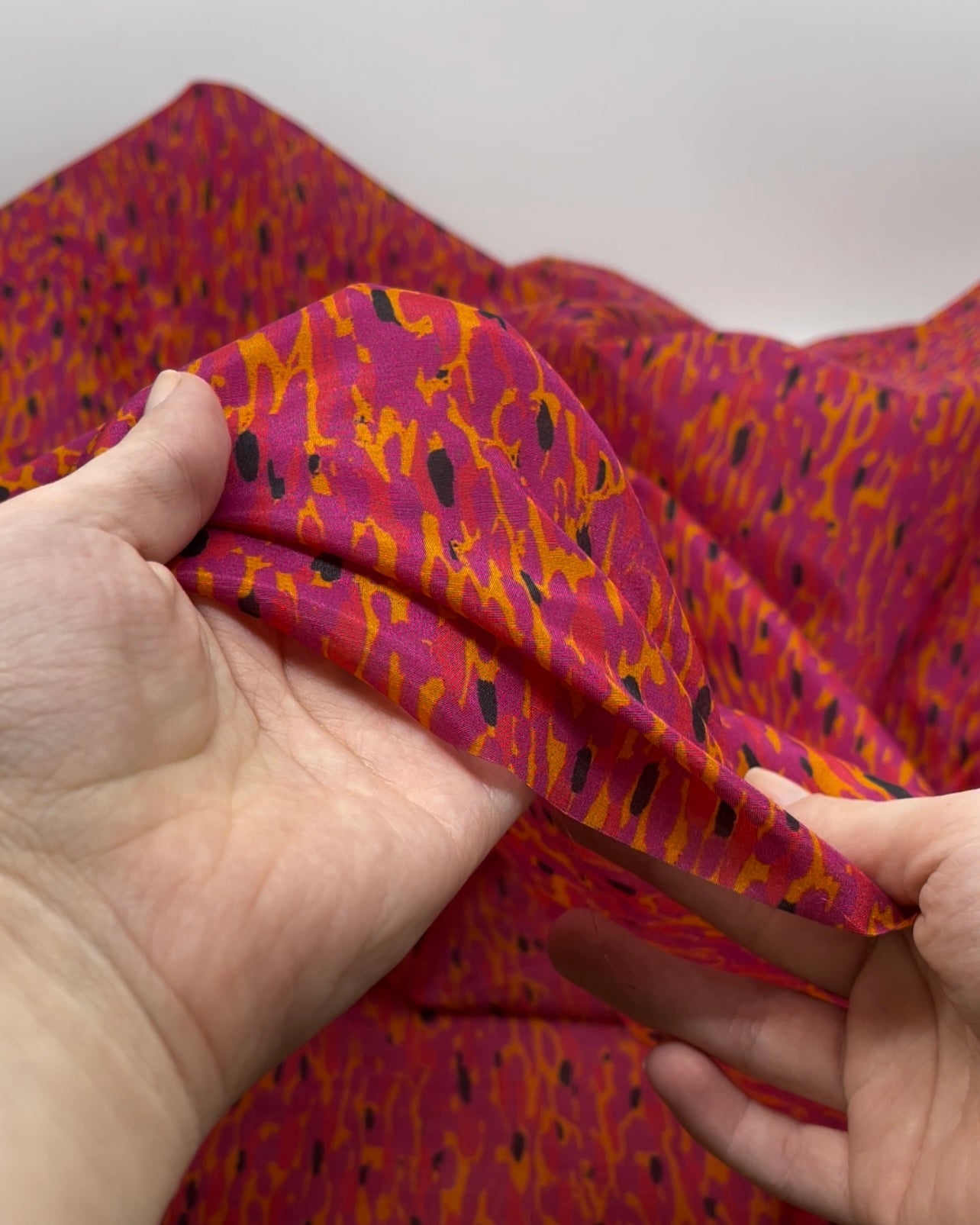 Magma Cotton Silk Voile - Fuchsia/Sherbert | Blackbird Fabrics