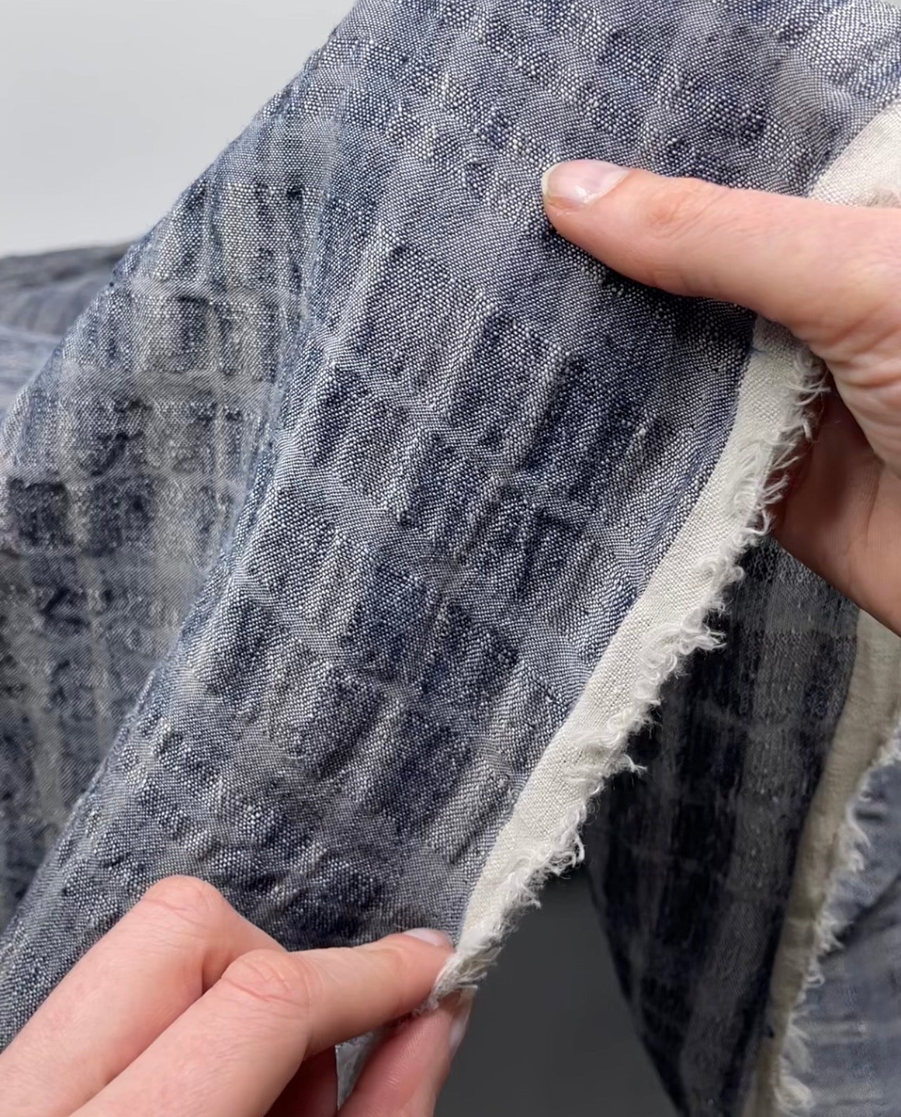 Phantom Check Yarn Dyed Linen Cotton | Blackbird Fabrics