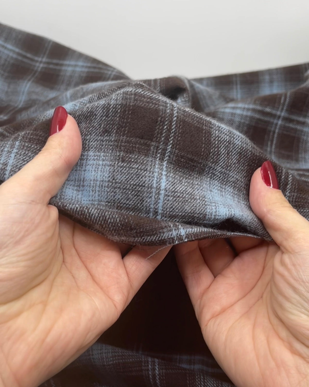 Smolder Plaid Cotton Flannel - Fudge/Ice Blue | Blackbird Fabrics