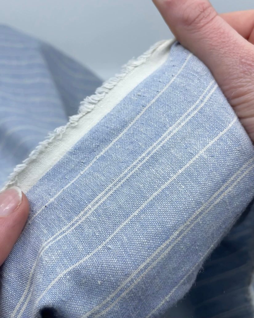 Striped Hemp & Organic Cotton Chambray | Blackbird Fabrics