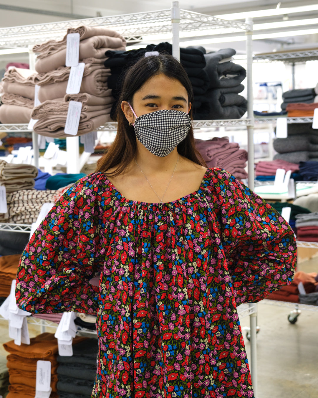 Secret Garden Crinkle Cotton - Black