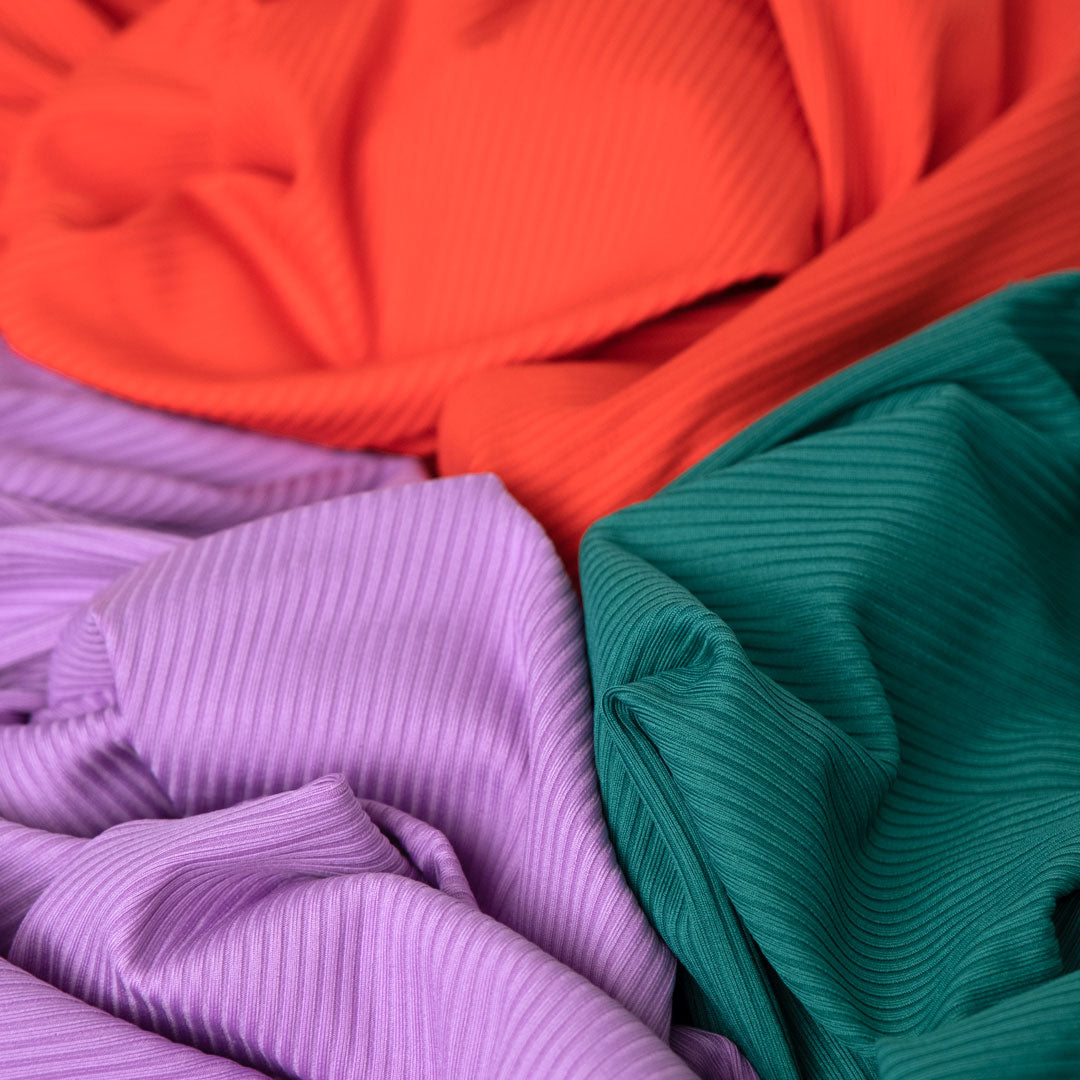 Recycled Poly Ribbed Swim Tricot - Thistle