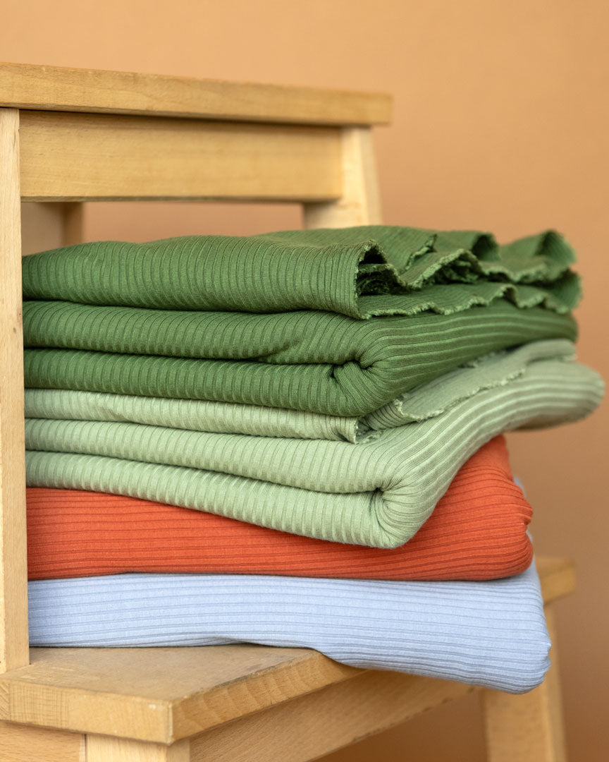 Medium Weight Bamboo Rib Knit - Baby Blue