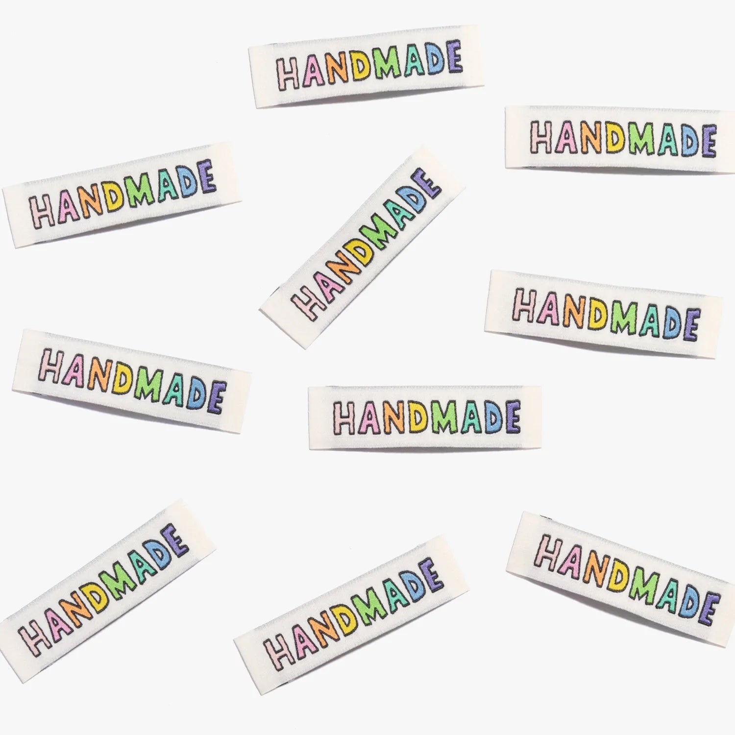 Rainbow HANDMADE Woven Labels