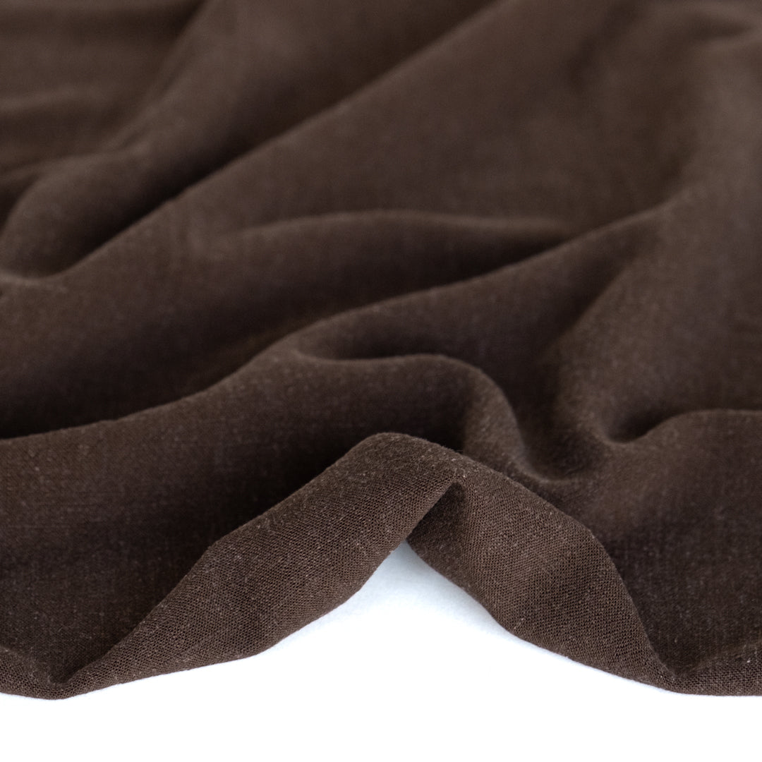 Viscose Linen Noil - Espresso | Blackbird Fabrics