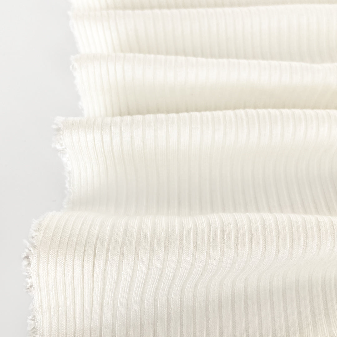 Medium Weight Bamboo Rib Knit - Ivory