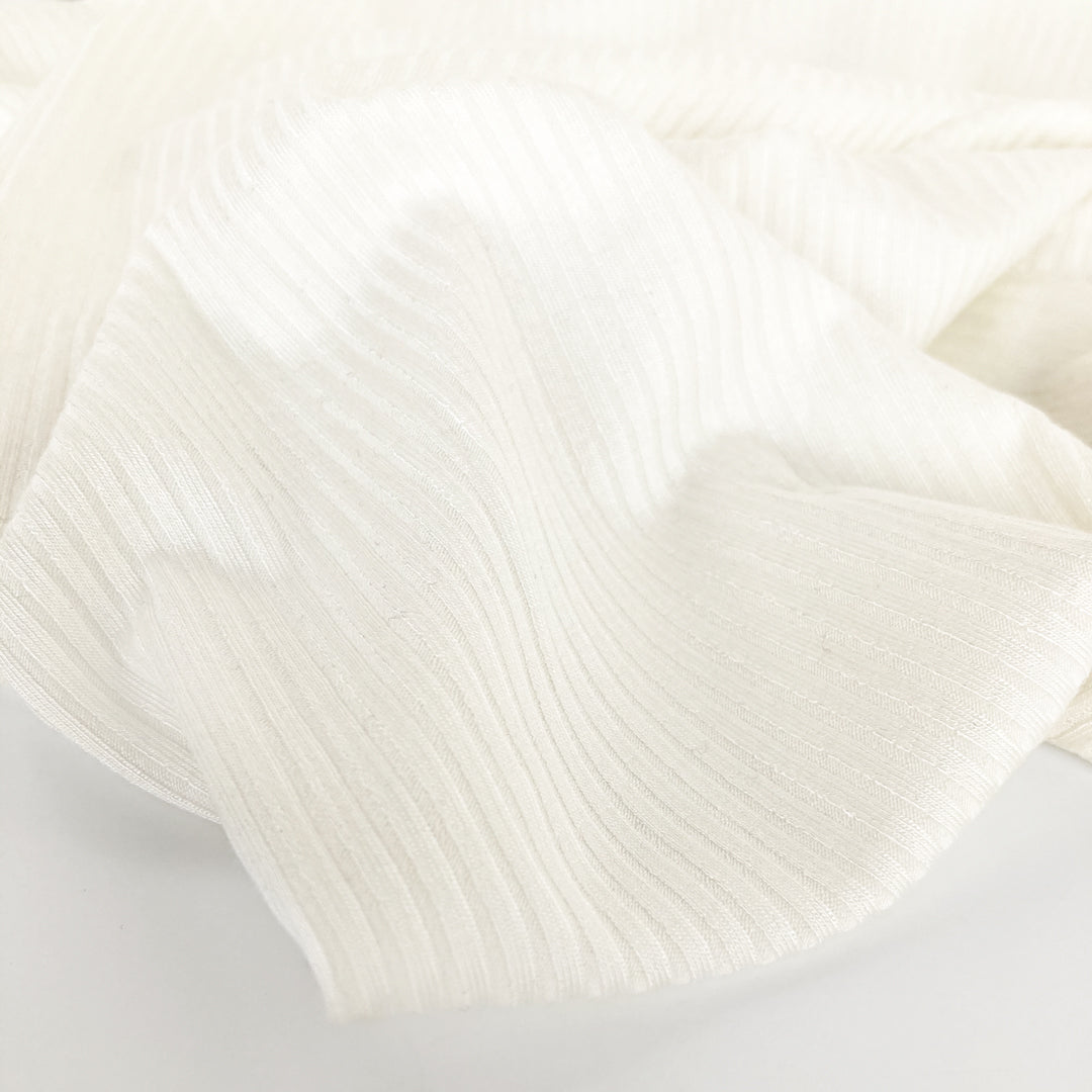 Medium Weight Bamboo Rib Knit - Ivory