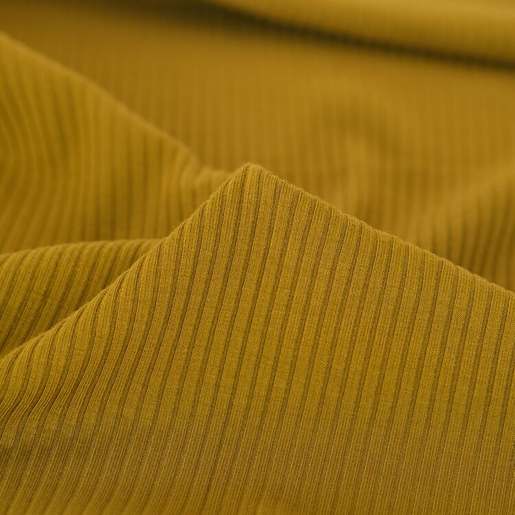 Medium Weight Bamboo Rib Knit - Vintage Gold