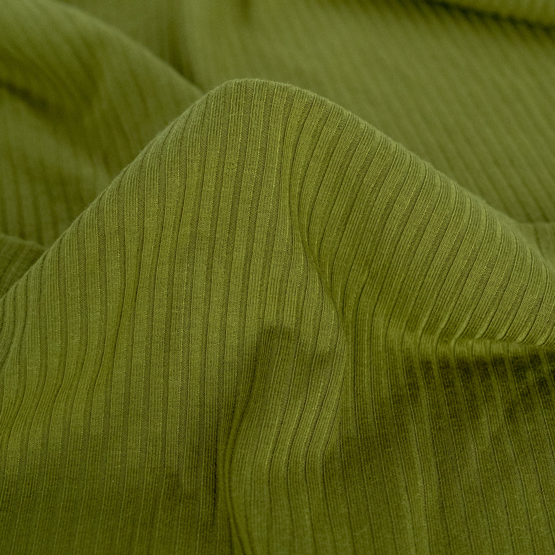 Medium Weight Bamboo Rib Knit - Pickle