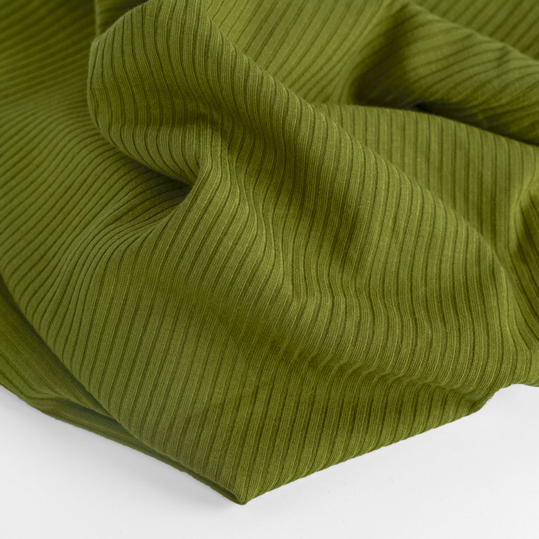 Medium Weight Bamboo Rib Knit - Pickle