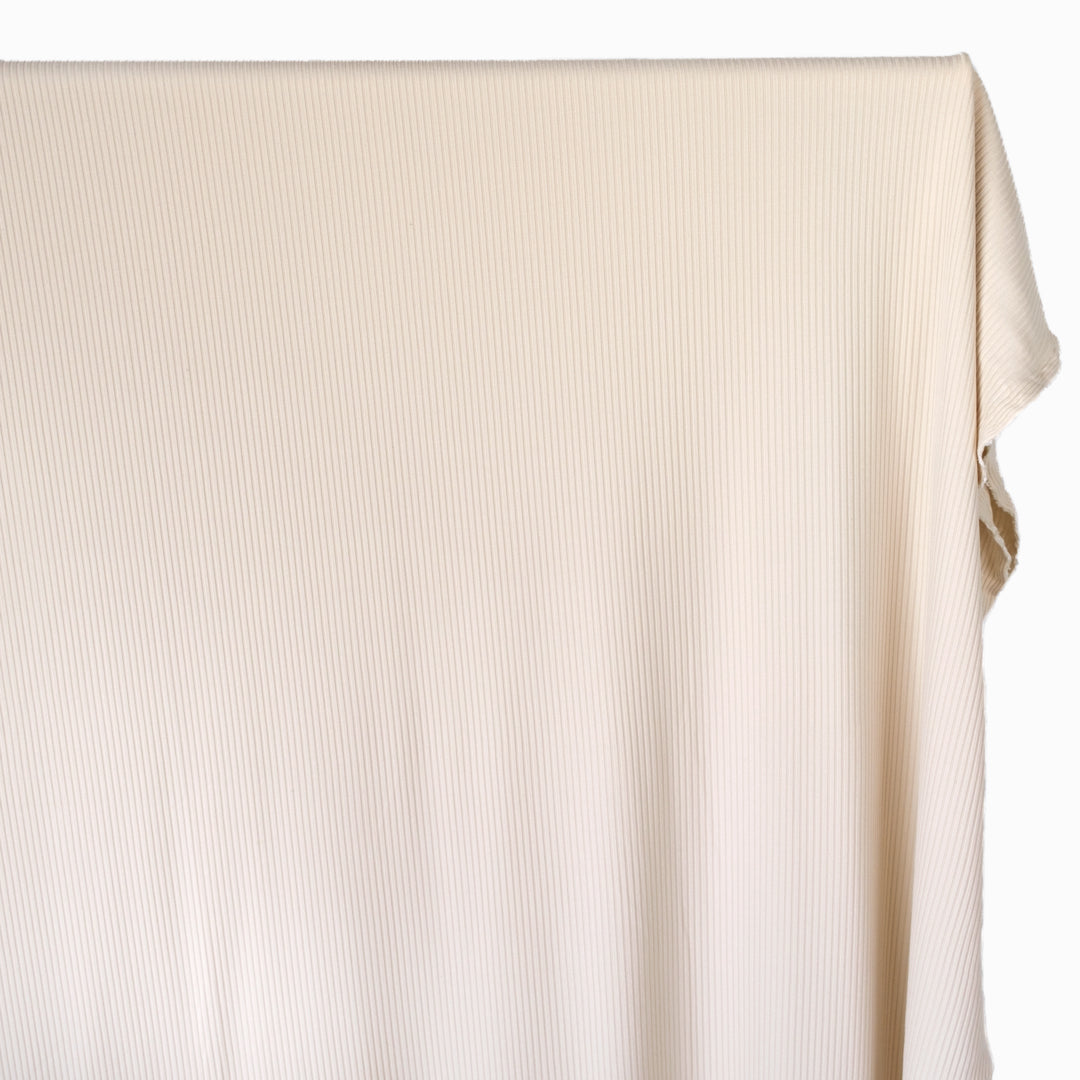 Medium Weight Bamboo Rib Knit - Ecru