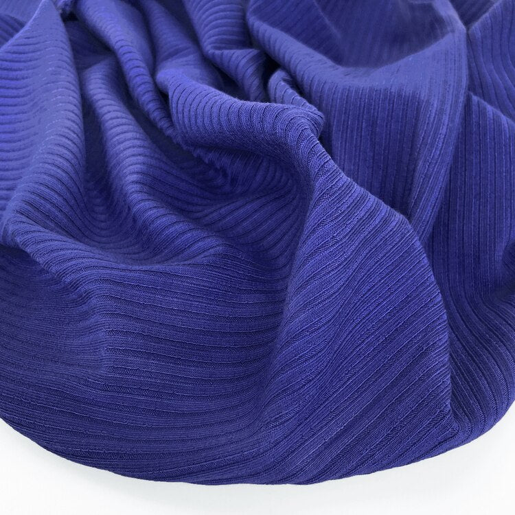 Medium Weight Bamboo Rib Knit - Royal Blue