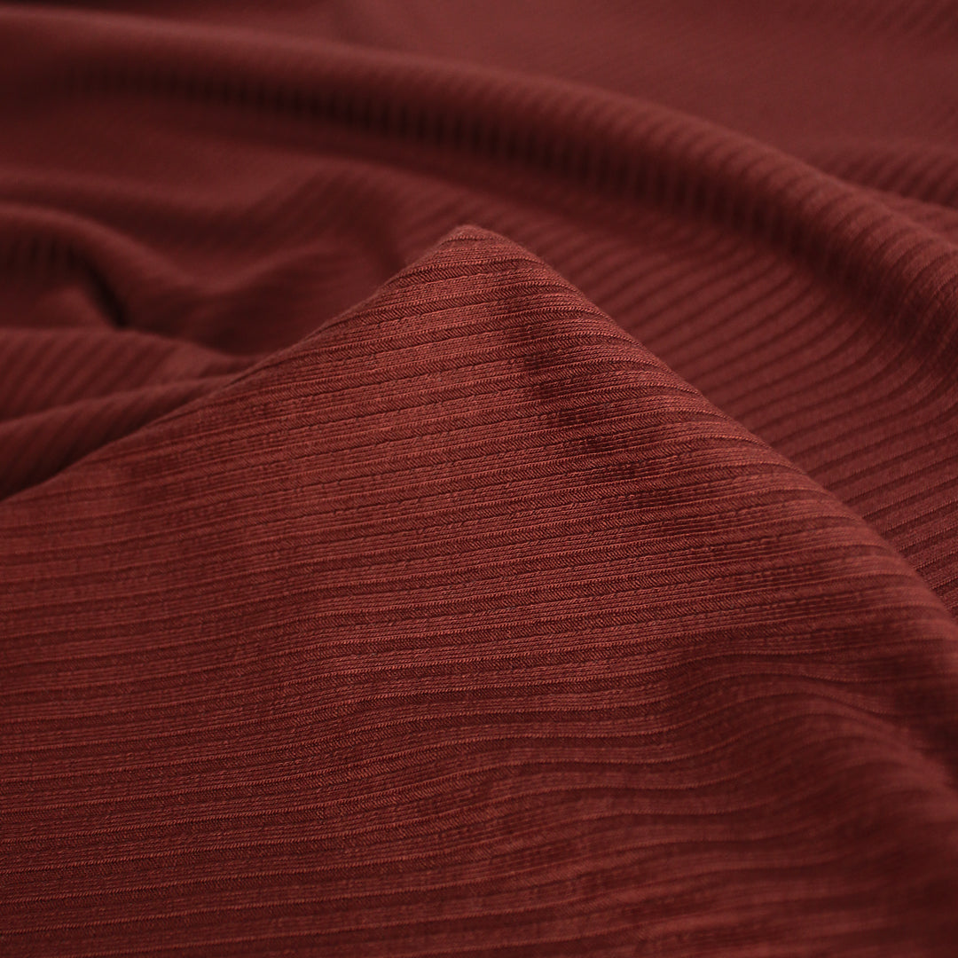 Medium Weight Bamboo Rib Knit - Spice