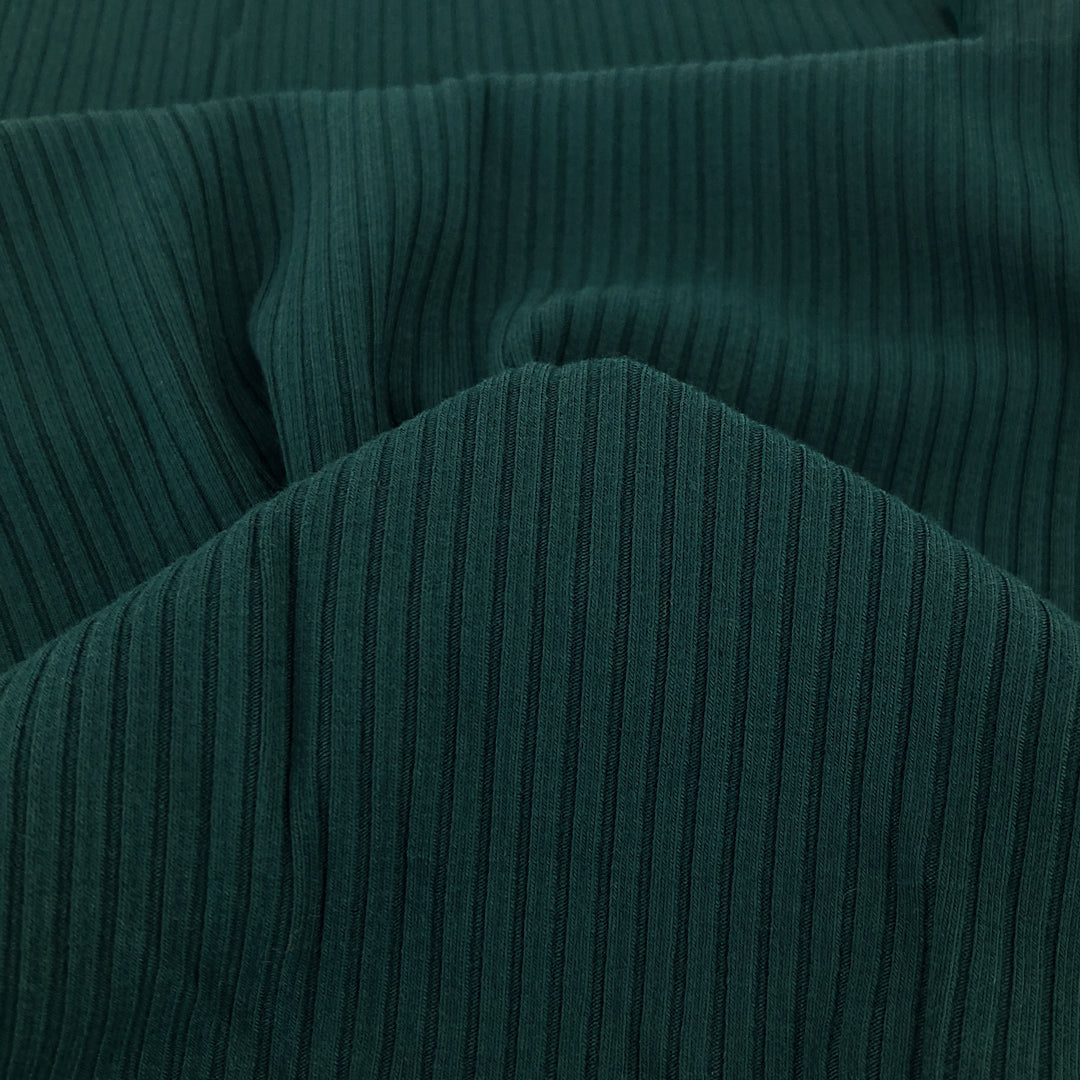 Medium Weight Bamboo Rib Knit - Peacock