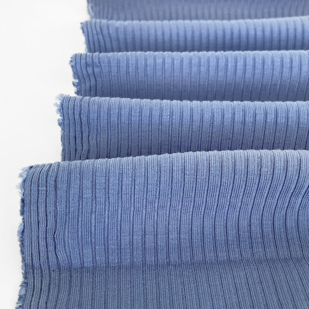 Medium Weight Bamboo Rib Knit - Periwinkle