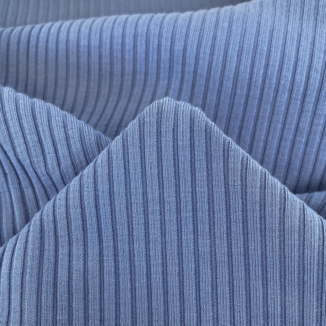 Medium Weight Bamboo Rib Knit - Periwinkle
