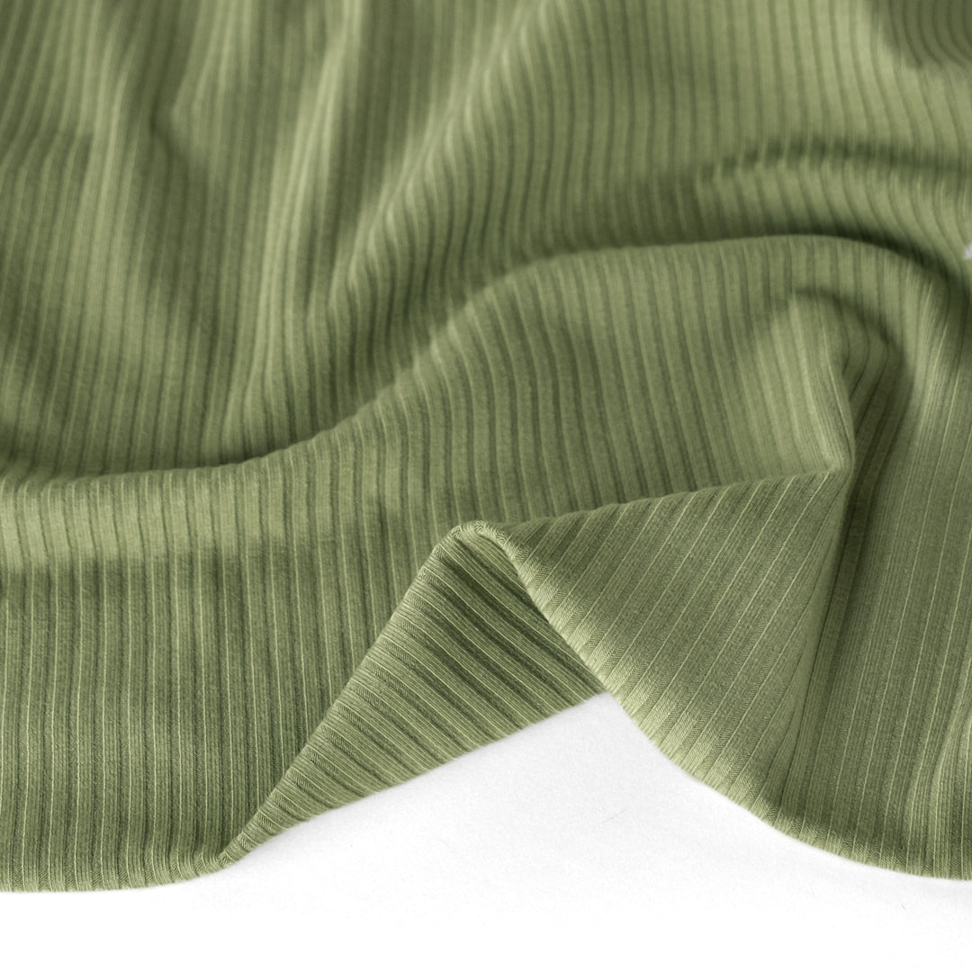 Medium Weight Bamboo Rib Knit - Thyme