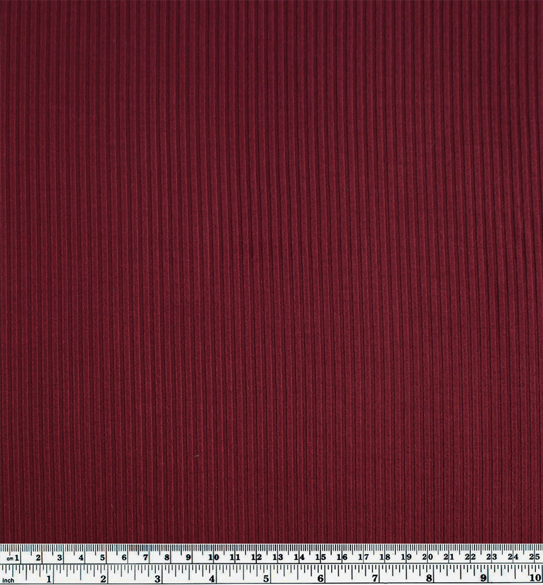 Medium Weight Bamboo Rib Knit - Burgundy