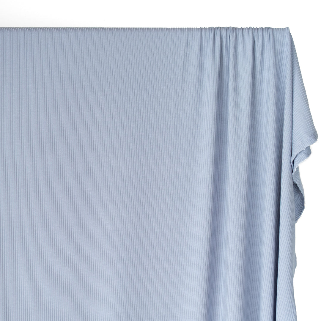 Medium Weight Bamboo Rib Knit - Baby Blue | Blackbird Fabrics