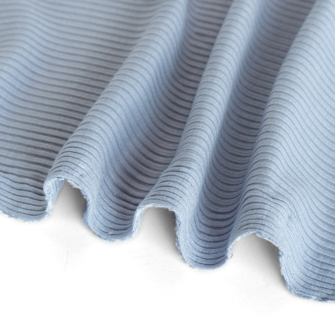 Medium Weight Bamboo Rib Knit - Baby Blue | Blackbird Fabrics
