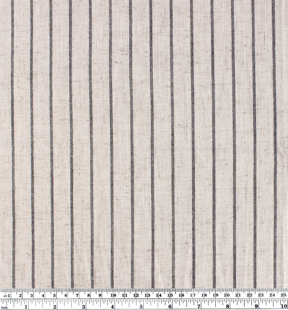 Striped Viscose Linen Noil - Natural | Blackbird Fabrics