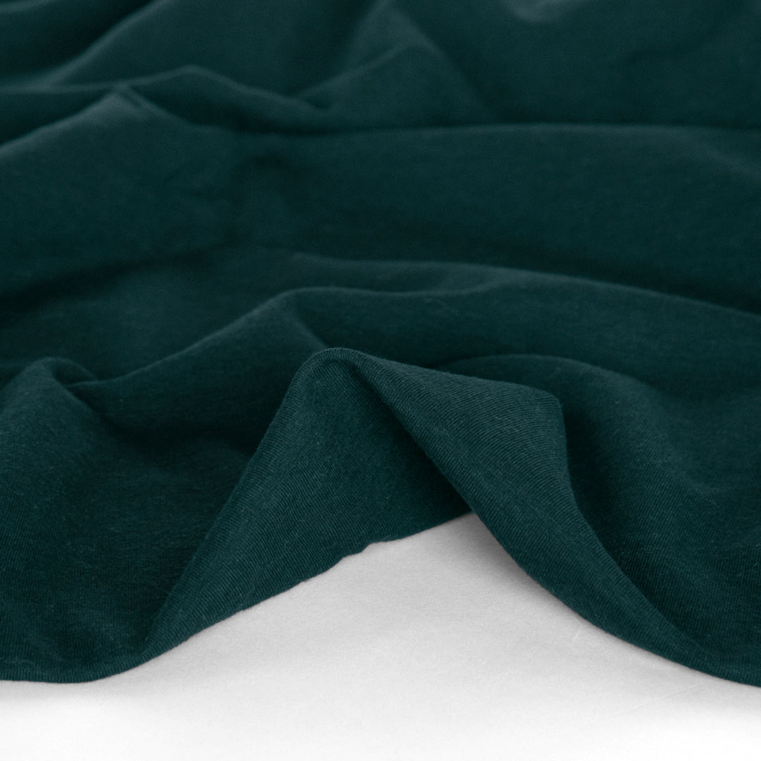 Bamboo & Cotton Stretch Fleece in Peacock | Blackbird Fabrics