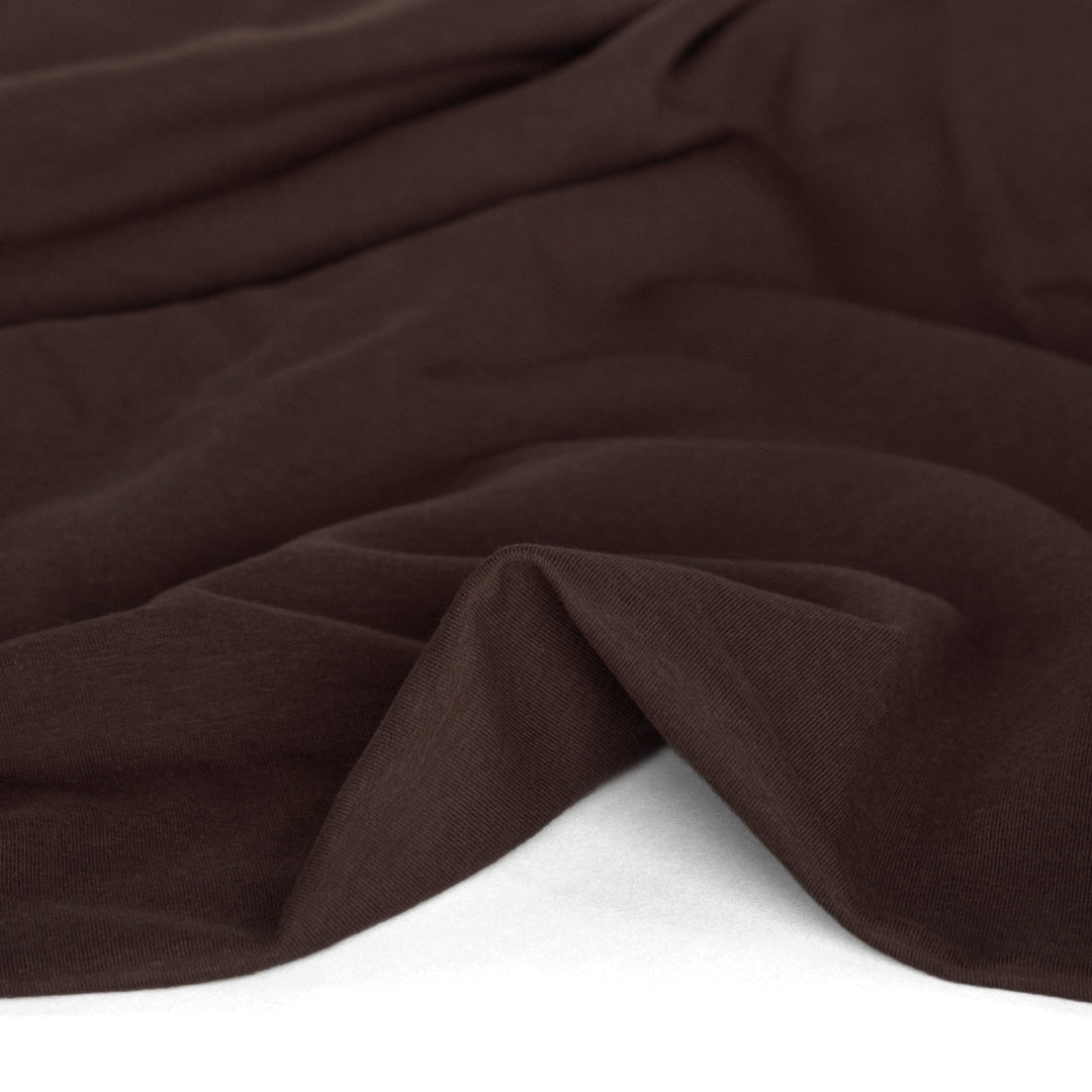 Bamboo & Cotton Stretch Fleece in Coffee Bean | Blackbird Fabrics